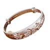 Nova Pulseira Camélia Retrô Estilo Chinês para Mulheres Pulseira Sólida Fosca Ajustável Push-Pull Presentes para Idosos e de Meia-Idade para o Dia das Mães