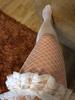 Verão Sexy Renda Rede Meias Malha Alta Pesca Malha Meias Femininas Renda plissada Over-the-Knee Meias