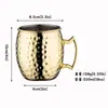 Taza Mule Bar Acero Inoxidable 304 Metal Moscow Mule Martillada Copa de Cóctel Julep Cobre Copa de Cóctel Transfronterizo