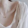 Collar de espina de pescado de plata 925 bañado en Zhen Rong, versión coreana de la sencilla y generosa cadena de clavícula Mori para mujeres de una generación de cabello