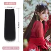 Peluca Hanfu, Extensión de Cabello de Una Pieza Estilo Antiguo, Moño Alto, Cabello Corto, Cabello Rizado de Seda de Maíz para Disfraz Antiguo, Cabello Largo Lacio