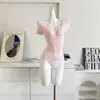 Camiseta de Punto de Verano Elegante y Juvenil, Ajustada, con Cuello en V, Ceñida a la Cintura y de Manga Corta para Mujer, Top Muy Favorecedor y con Estilo