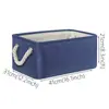 Cesta de Armazenamento em Tecido de Linho 41X31X21cm, Estilo Neutro Minimalista, Com Alças de Corda de Algodão, Cesto Organizador Dobrável para Roupas, Roupas Íntimas e Diversos Domésticos
