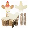 Rebanadas de Madera Decorativas de Gallina de Pascua sin Acabar al por Mayor Etiquetas de Regalo de Madera para Pascua DIY Colgantes de Madera para Pascua