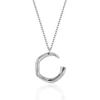 Collar de plata Han Ge ins diseño de industria pesada plata esterlina S925 cóncavo-convexo forma C temperamento de personalidad irregular cadena de clavícula