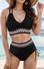 Traje de baño deportivo explosivo Amazon TEMU 2024 con almohadilla para el pecho para mujer, bikini sexy dividido con borde cruzado