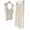 Novedad de Primavera Más Vendida Estilo Retro Tirantes de Encaje para Mujer con un Toque de Lujo, Color Sólido Hielo Seda Cómodos Pantalones Largos Tirantes para Mujer