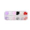 Accesorios para uñas en caja de 12 compartimentos, colores mixtos, cuadros, color sólido, lazo, decoración de uñas, accesorios de resina al por mayor