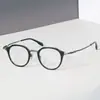 80910 Titanio Puro Montura Completa Montura de Acetato para Hombres y Mujeres, Mismo Estilo que Lindberg, con Aro Recubierto de Pegamento Dorado, Modelo de Diseñador de Shenzhen