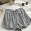 Pantalones Cortos Deportivos Casuales de Waffle para Mujer, Nuevo Estilo Coreano de Verano, Holgados de Cintura Alta, Pantalones Cortos Anchos para Casa para Estudiantes, Adecuados para Usar Afuera
