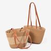 Nuevo bolso de hombro a rayas, bolso de paja combinable, bolso de playa estilo vacaciones, elegante bolso de paja hecho a mano, bolso tejido, cesta de verduras
