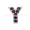 Acessórios de Letra de Diamante Roxo Escuro de 8mm Chaveiro DIY Pulseira Coleira de Animal de Estimação Mochila Pingente de Joia