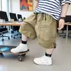 Novas roupas infantis: shorts para meninos, shorts cargo finos de corte solto para bebês, peça externa de verão estilo coreano para meninos