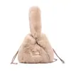 Bolso de Hombro de Peluche de Moda Tipo Cubo para Mujer 2025 Otoño Nuevo Color Sólido Cadena Textura de Alta Calidad Bolso de Hombro Cruzado