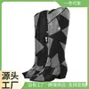 Botas de Moda para Mujer 2024 con Puntera y Pedrería, Tacón Alto Clásico, Cuña Nueva, Moda Europea y Americana, Botas de Moda para Adulto