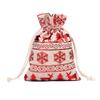 Bolsas de Navidad de Algodón y Lino con Estampado Dorado de Copos de Nieve y Muñecos de Nieve Creativos, Bolsas de Regalo de Navidad, Bolsas para Dulces y Adornos