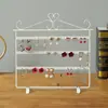 Soporte de pendientes de hierro forjado Soporte de joyería para el hogar Almacenamiento de pendientes Soporte de cartón para pendientes Soporte de exhibición de joyería de pared Estante de pendientes para puesto