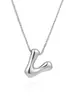 Amazon Acero Inoxidable 18K Globo Burbuja Lindo Gordito 26 Inglés Versión Q Colgante de Letra Collar Joyería