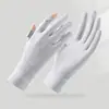 Guantes de Seda Hielo de Verano Estilo Nuevo Empalme Protección Solar Protección UV Frescos Transpirables Antideslizantes Para Conducir Dedos Completos Guantes de Ciclismo