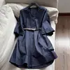 Estilo 2026 Mangas de Dos Usos Cintura Ceñida Falda de Longitud Media Cárdigan Estilo Gabardina Vestido Camisa Venta al por Mayor N1FQ6992
