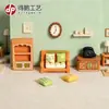 Paisagem em miniatura desenho animado simulação mobiliário pastoral artesanato em resina cenário de casa de boneca decorações DIY enfeites de mesa