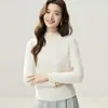 26 años de ropa de mujer de cachemira pura, construcción sin costuras, nueva colección de otoño, de alta gama, elegante y versátil suéter base