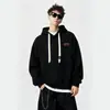 Sudadera con capucha para hombre, estilo otoño e invierno, corte holgado, top casual de moda tipo pullover, forrada de polar y engrosada, chaqueta de invierno para adolescentes