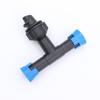 Conector en T para riego por goteo, tapón, riego de tierras de cultivo, PE, junta rápida, T reductora de 16, cabeza plana a presión, cabeza larga, tuerca de bloqueo, T