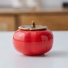 Caqui Ruyi Tarro de Caqui de Cerámica tamaño pequeño Tarro de Té Dulces Decoración de Boda Tarro de Dulces Caqui Grande Tarro para Fruta Seca