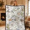 Manta con diseño de mapa de animales transfronterizo, hecha a medida, superventas en Amazon para niños y adultos, manta para pintar y garabatear a mano DIY