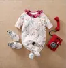 Mameluco de manga larga con pies para niños y niñas, Ropa linda para bebé, Traje súper adorable para gateo de recién nacidos, Mameluco de dibujos animados para otoño
