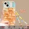 Cadena Oso de Mantequilla Adecuada para Funda de Teléfono Apple 15 iPhone 17 Pro Max Silicona Suave 16 Dibujos Animados Lindos 14