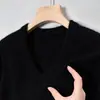 Suéter Masculino Malha Novo Primavera e Outono Juventude Gola V Moda Solto Top Camada Base de Tricô Masculino