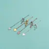 Corrente de cauda em prata de lei S925 em formato de coração corrente estendida corrente de cruz pulseira de cristal DIY colar de pérolas com acessórios de cauda de corrente longa