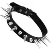 Collar Gargantilla Punk Rock de Cuero Exagerado Transfronterizo Europeo y Americano Accesorios de Collar Gargantilla con Pinchos para Pareja No Convencional