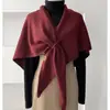 Novo Estilo Shawl Triângulo de Lã Streetwear Preguiçoso para Mulheres, Proteção de Pescoço para Outono e Inverno, Xale Quente de Cor Sólida para Ambientes com Ar Condicionado