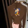 Camiseta térmica de forro polar para niñas, con volantes, para usar debajo, nuevo estilo otoño e invierno 2026, para niños mayores, top de manga larga, camiseta de cuello medio alto
