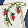 Colgante de Fruta Popular de Alta Gama Personalizado Transfronterizo, Encanto Realista de Bolso de Fresa, Accesorio para Coche