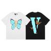 Camiseta deportiva informal de manga corta con estampado en V grande de VLONE, marca de moda transfronteriza europea y americana de 2024, para hombres y mujeres.