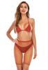 Conjunto de Brasier y Shorts de Malla con Pedrería Brillante de Talla Grande Transfronterizo Ropa de Malla Ajustada