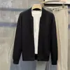 Suéter tipo cárdigan con diseño de doble cremallera para hombre, primavera y otoño 2023, sencillo, combinable, de color liso, chaqueta de moda