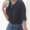 Camisetas de verano de manga corta de estilo japonés y coreano del sudeste asiático para comercio exterior, camisas de gasa, camisetas básicas, camisetas lisas para la playa