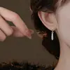 Selección Artística de Pendientes de Diosa Elegantes de Lujo Ligero para el Día a Día Que Hacen que el Rostro Parezca Más Delgado, Súper Brillantes con Ganchos para Orejas de Pedrería, Nuevos Pendientes Largos de Tira con Forma de Gota de Agua