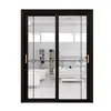 Porta de correr reforçada para cozinha, porta de correr de 2 trilhos/3 trilhos, porta de varanda residencial, porta de liga de alumínio com vidro temperado, direto do fabricante