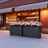 Caja de Flores de Acero Inoxidable para Exterior Caja de Plantación para Balcón Macetero Cuadrado Comercial para Calle Rectangular Macizo de Flores Hierro Acabado Jardinera