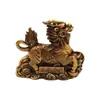 Ornamento Qilin Atraente para Riqueza Cor Bronze um Par Tamanho Grande Sala de Estar Hall de Entrada Decoração de Casa Entrando em Casa Nova Qilin Apresentando Tesouro