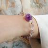 Pulsera de Amatista Natural Pulsera Valiente Pulsera para Mujer Lujo Ligero Alto Sentido Personalidad Nicho Pulsera de Cristal Original Venta al por Mayor