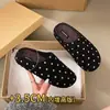 Chinelos de sola grossa com calcanhar aberto chinelos peludos slip-on femininos novos sapatos Birkenstock lã 2026 retrô vestuário para atividades ao ar livre outono inverno