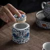 Latas de Té de Cerámica tamaño pequeño Portátil Sellado Latas Vacías de Alta Gama Vintage Almacenamiento Juego de Té Almacenamiento Té Pu'er Latas de Té Despertar