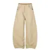 G60131 High Street Americano Unisex Vintage Bordado Streetwear Diseño Pantalones Casuales Holgados de Corte Curvo para Hombre